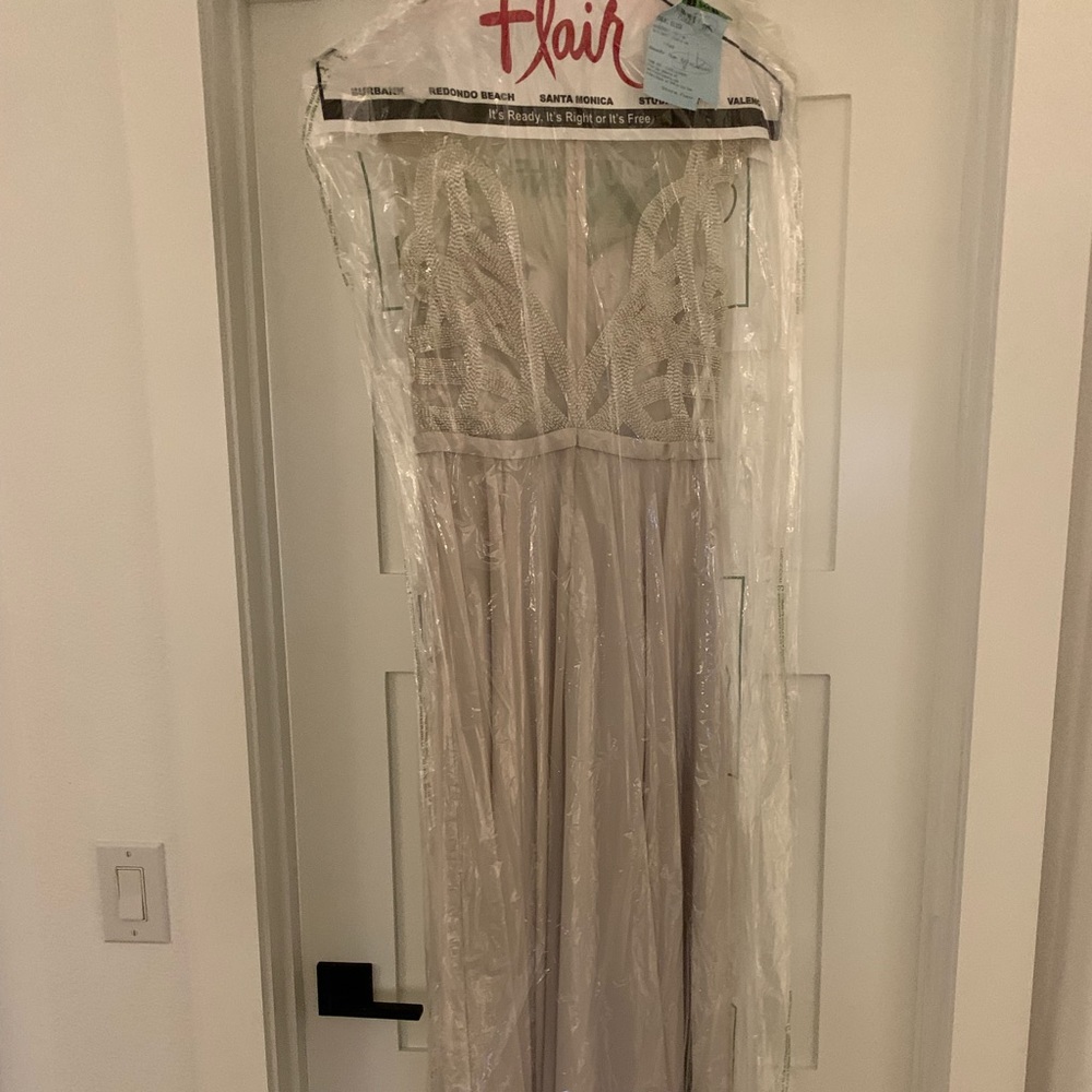 Renz Bridal cream bridesmaid dress - illusion neck